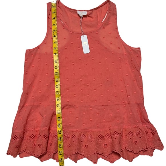 Coral sleeveless top with lace detail Sz. Medium NWT - Picture 6 of 7